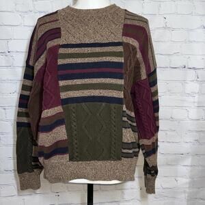 Vintage Roundtree And Yorke Cable Knit Crewneck Sweater Mens Sz XL